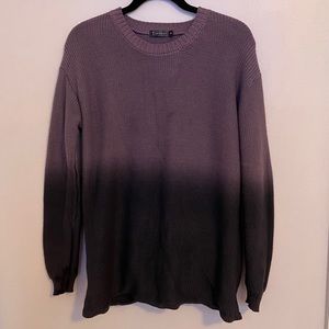 Purple Ombre Distressed Back Sweater